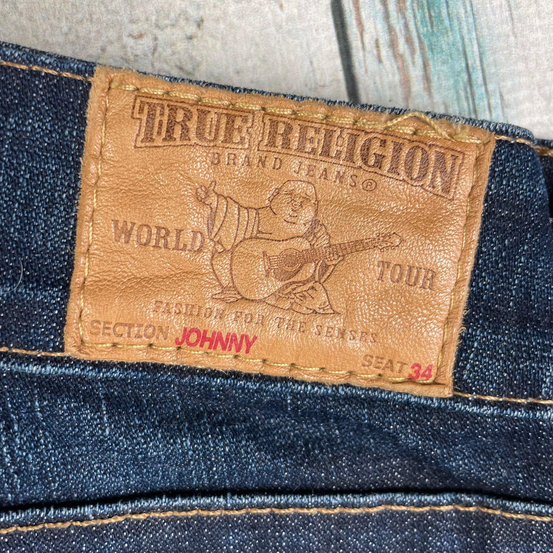 True Religion 'Johnny' Dark Wash Stretch Jeans- Size 25 - Jean Pool