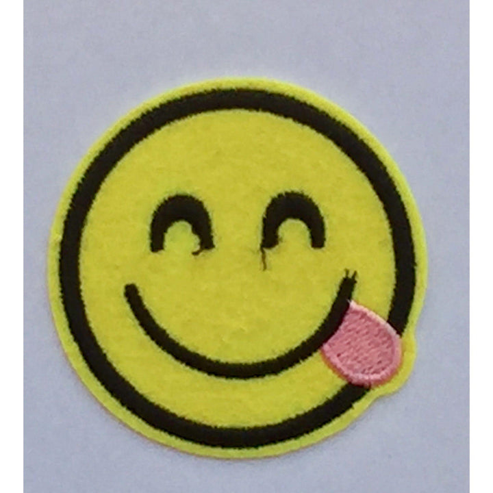 Yummy Emoticon- Embroidered Cloth Patch-Jean Pool