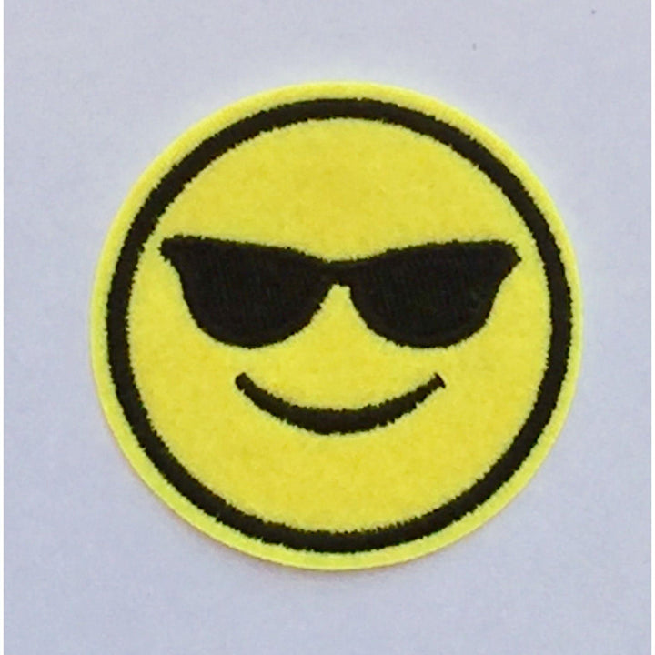 Cool Emoticon- Embroidered Cloth Patch-Jean Pool