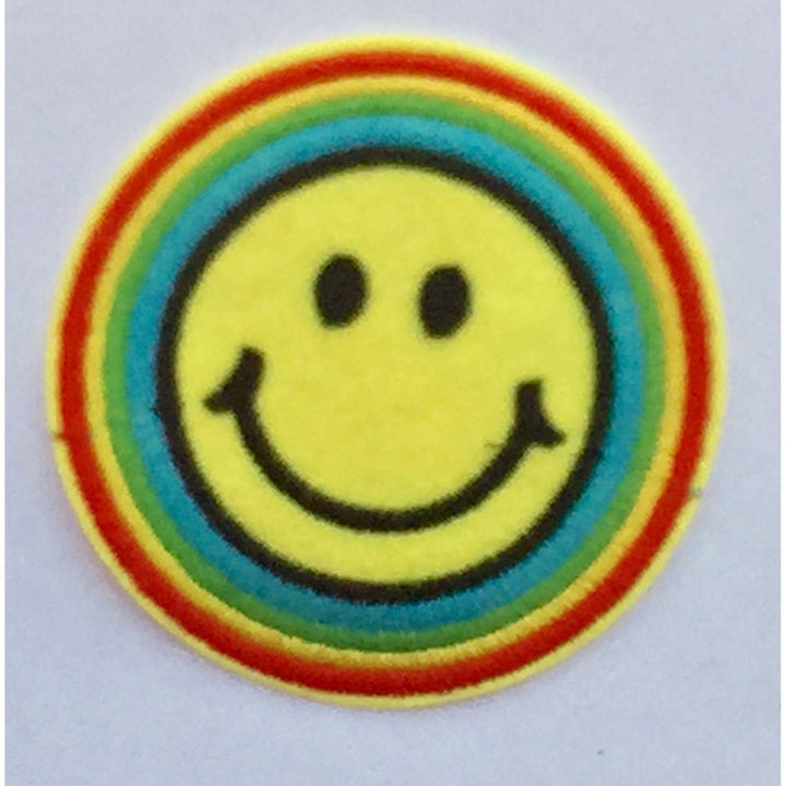 Happy Rainbow Emoticon- Embroidered Cloth Patch-Jean Pool