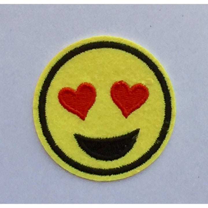 Love Emoticon- Embroidered Cloth Patch-Jean Pool