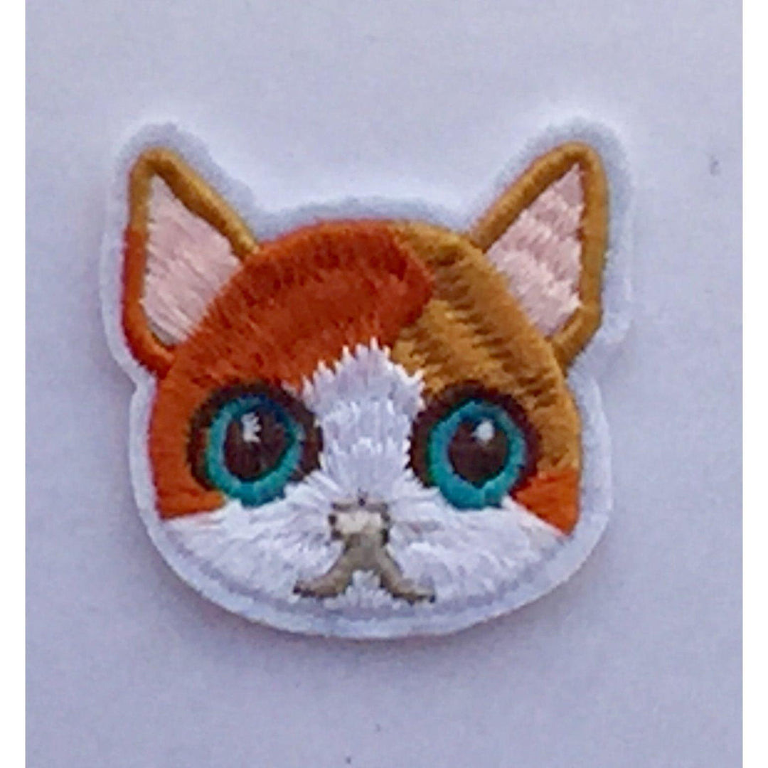 Tabby Cat Face- Embroidered Cloth Patch-Jean Pool