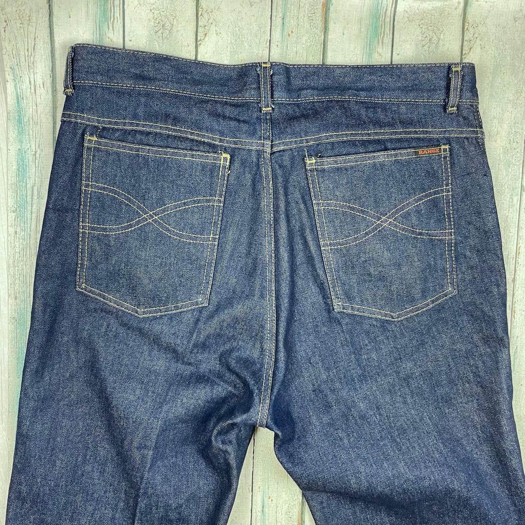 Vintage 1980's 'Range' Australian Made Straight Denim Jeans - Size 34 - Jean Pool