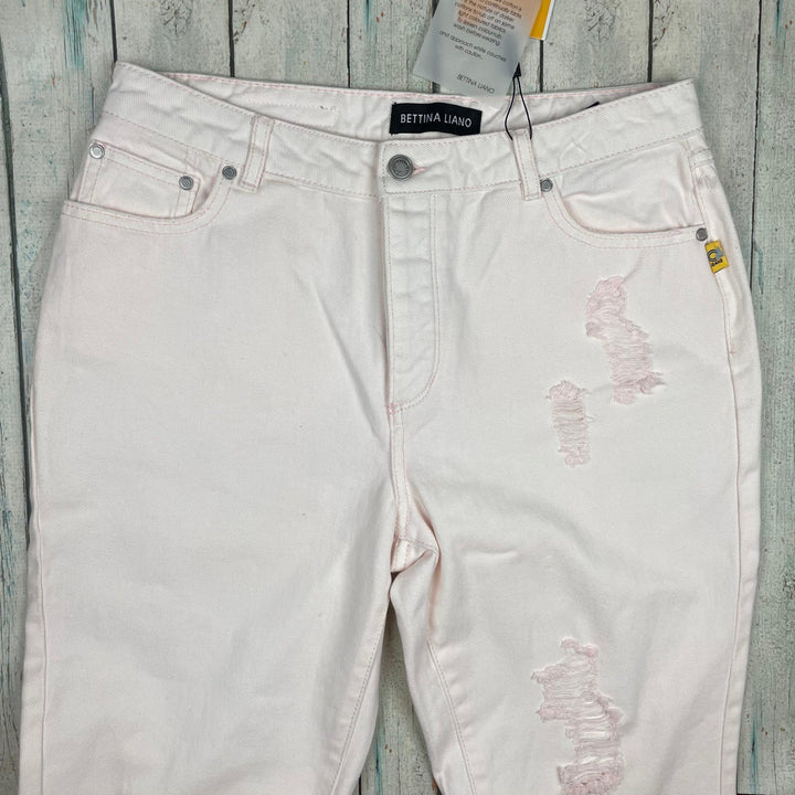 NWT - Bettina Liano Blush Pink Ripped Jeans- Size 10 - Jean Pool