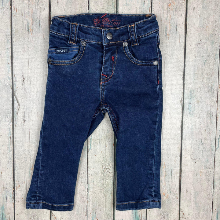 DKNY Logo Skinny Stretch Baby Jeans - Size 12M - Jean Pool