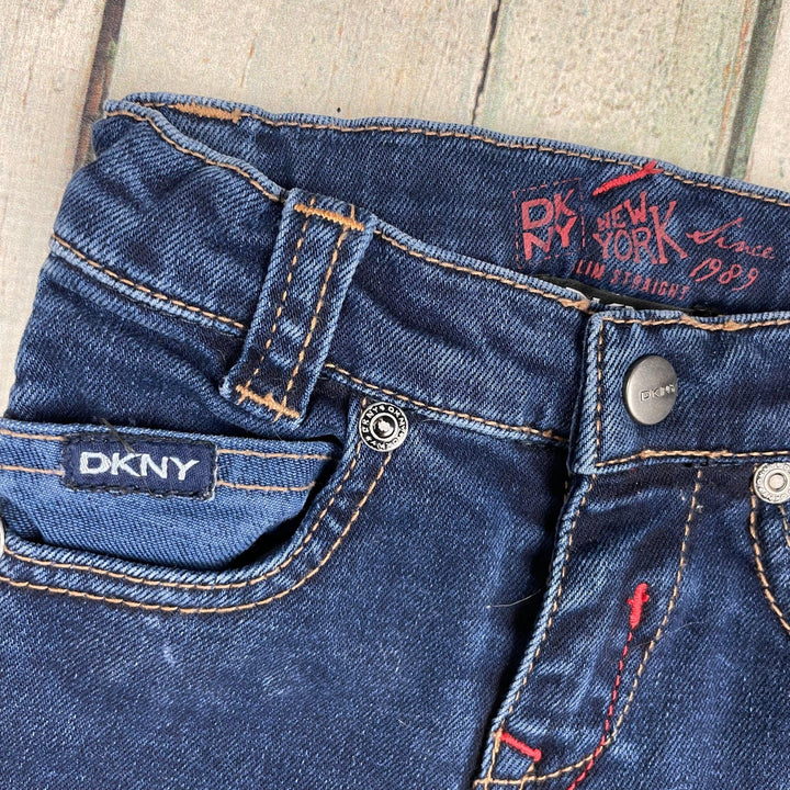 DKNY Logo Skinny Stretch Baby Jeans - Size 12M - Jean Pool