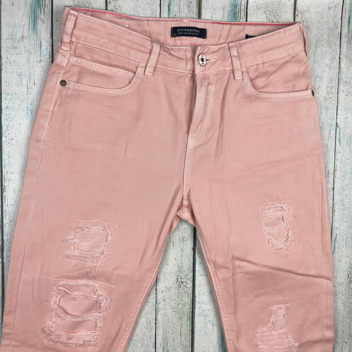 Scotch & Soda Girls 'Petit Me' Peach Denim Jeans- Size 14Y - Jean Pool