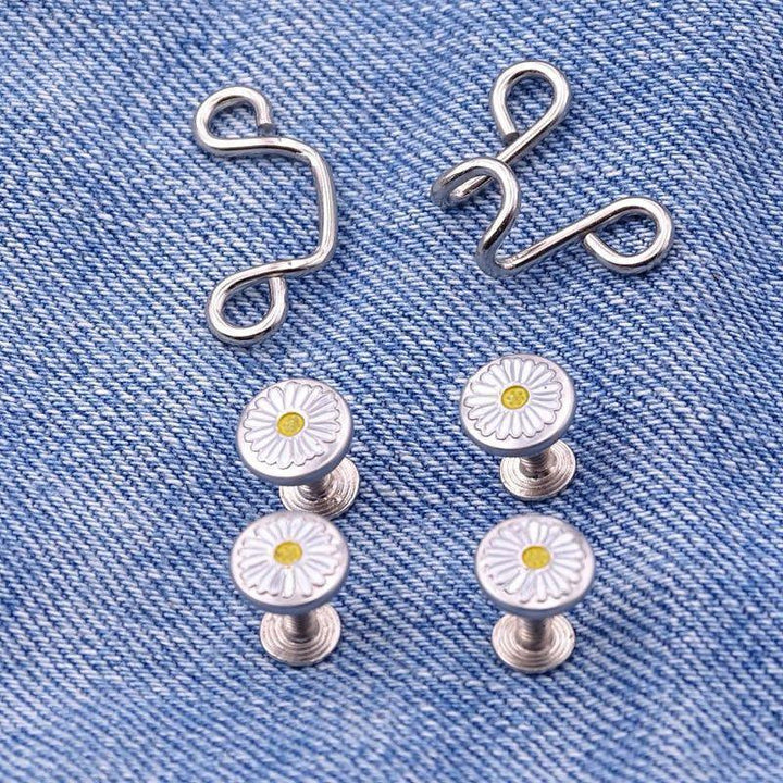 Waist Cinch Set Silver Daisy Design Repair Kit - Mending is better than ending! - Jean Pool