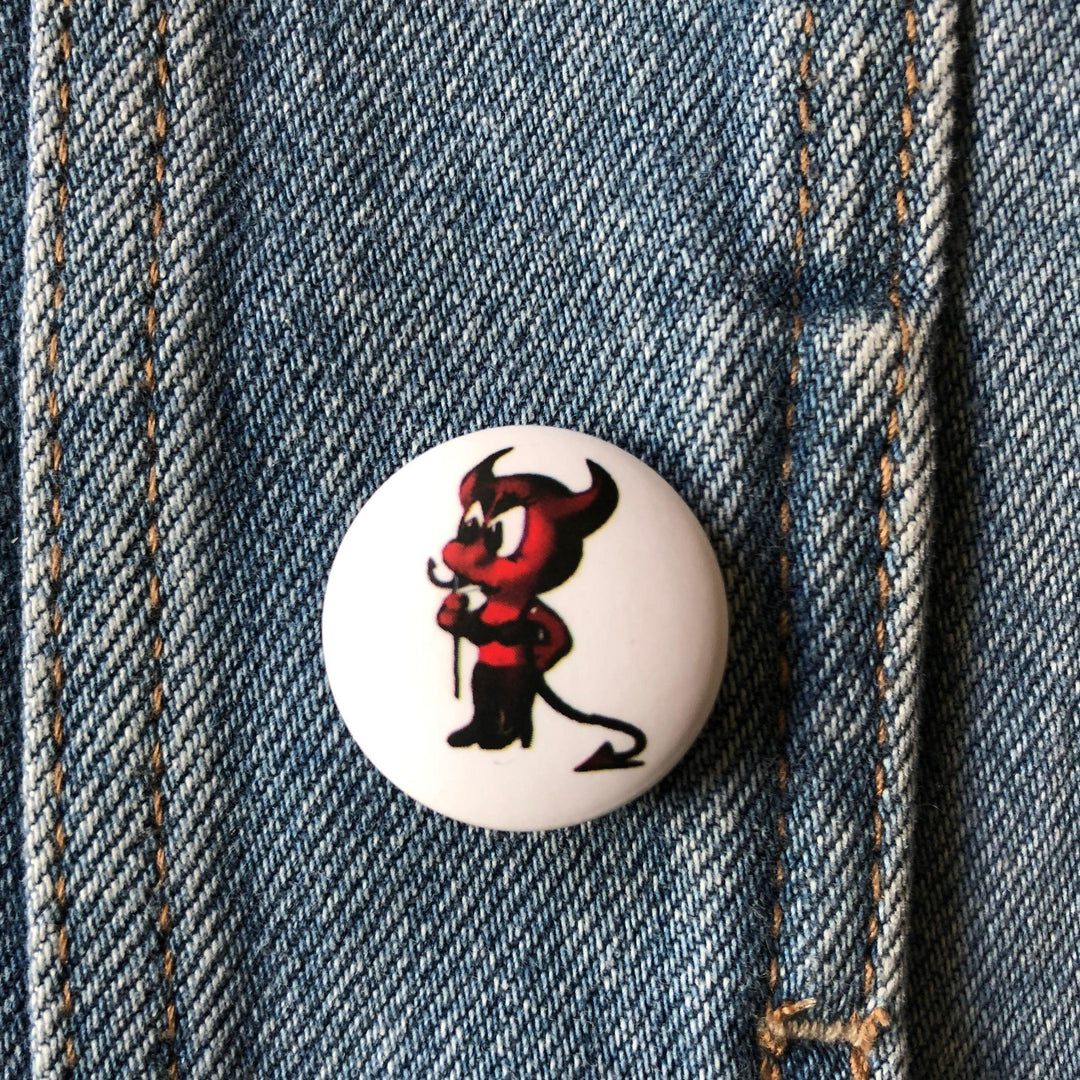 Little Devil Cartoon - Button Badge-Jean Pool