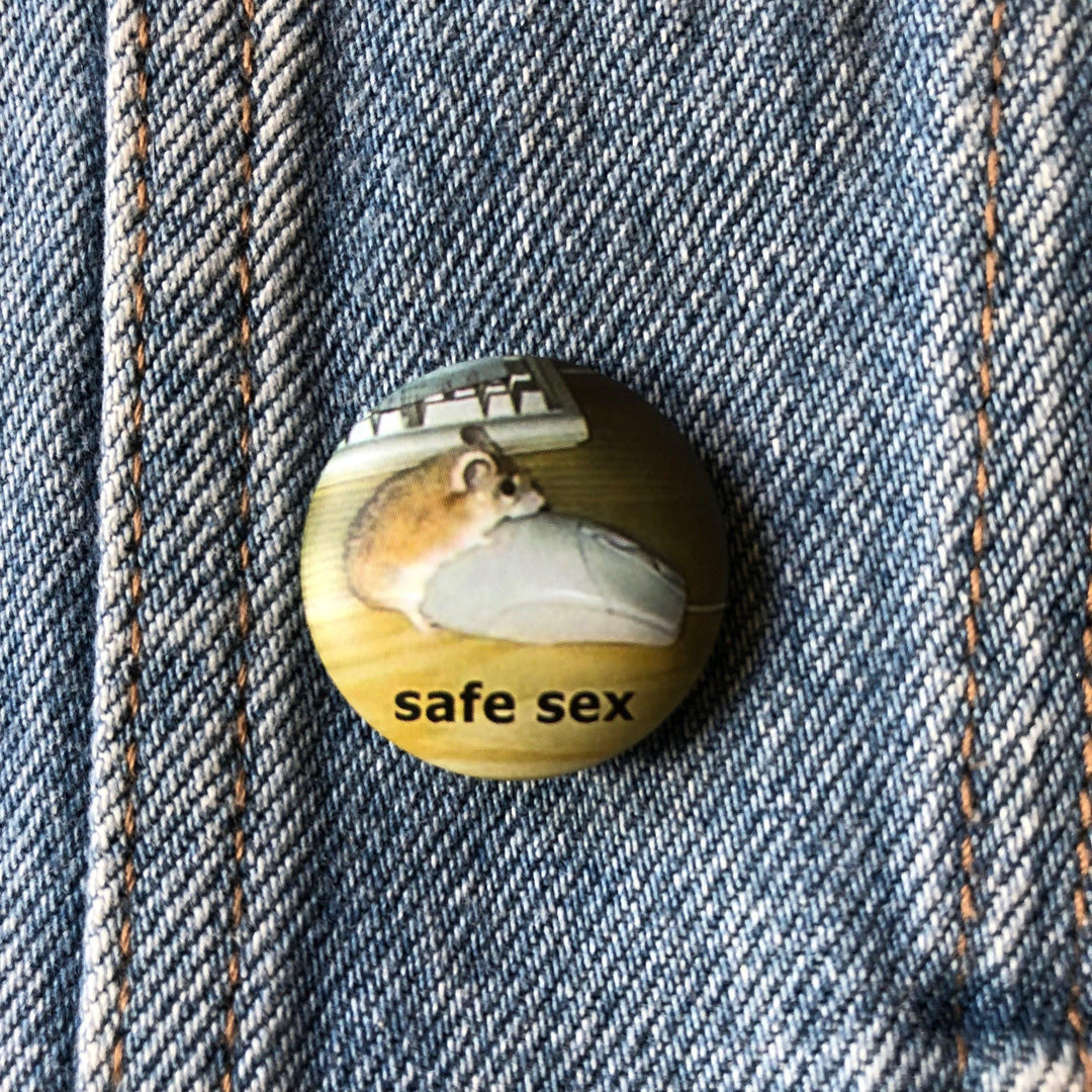 Safe Sex - Button Badge-Jean Pool