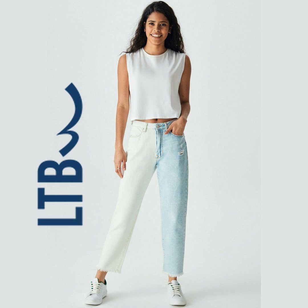 NWT- LTB Ladies 'Selina' Bleach Contrast Slim Mom Jeans -Size 27 - Jean Pool