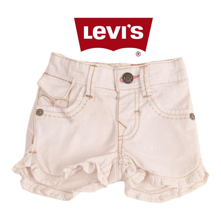 NWT - Levis Baby Girl Frilled Hem Shorts- Size 3M - Jean Pool