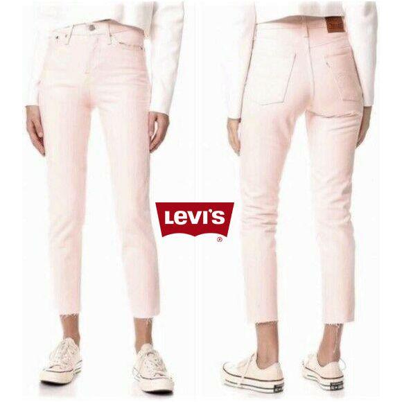 NWT - Levis 'Wedgie Fit' Pastel Pink High Rise Tapered Jeans -Size 29 - Jean Pool