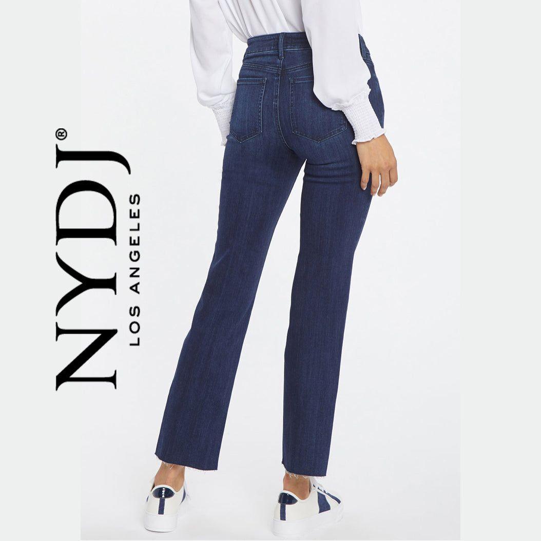 NEW- NYDJ 'Lift & Tuck' MARILYN Straight' Raw Hem Jeans -Size 6US suit 10AU - Jean Pool