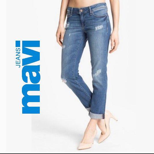 NEW - Mavi 'Emma' Ladies Distressed Slim Boyfriend Fit Jeans -Size 25 - Jean Pool