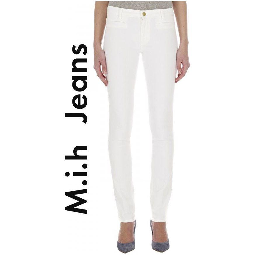 NWT- MIH 'Oslo' White Mid Rise Slim Leg Jeans- Size 28 - Jean Pool
