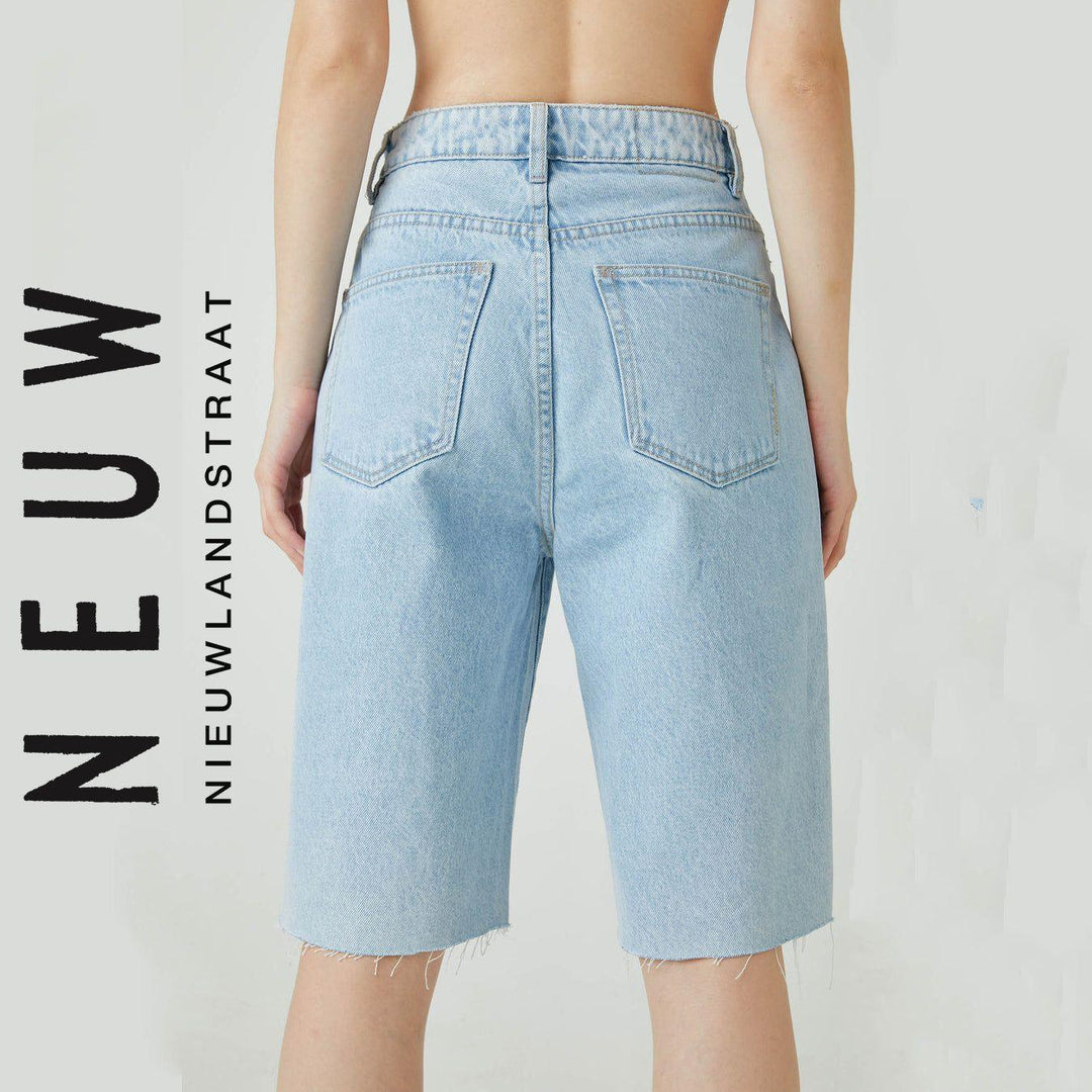 NWT- NEUW Ladies 'SADE' High Rise Baggy Shorts - Size 24 - Jean Pool
