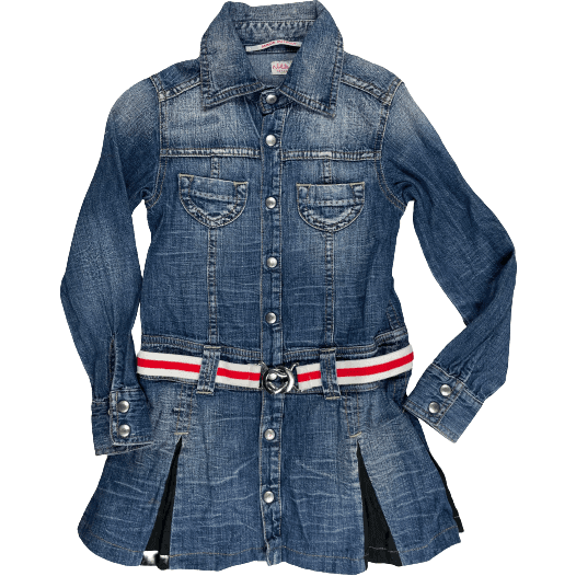 Nolita Pocket Girls Denim Shirt Dress- Size 6 Years - Jean Pool