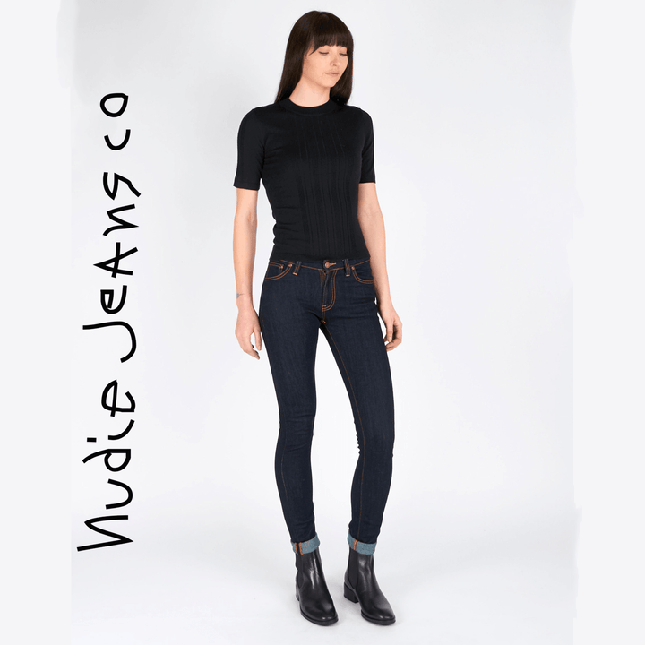 NWT- Nudie 'Skinny Lin' Dry Deep Orange Wash Denim Jeans- Size 25/32 - Jean Pool
