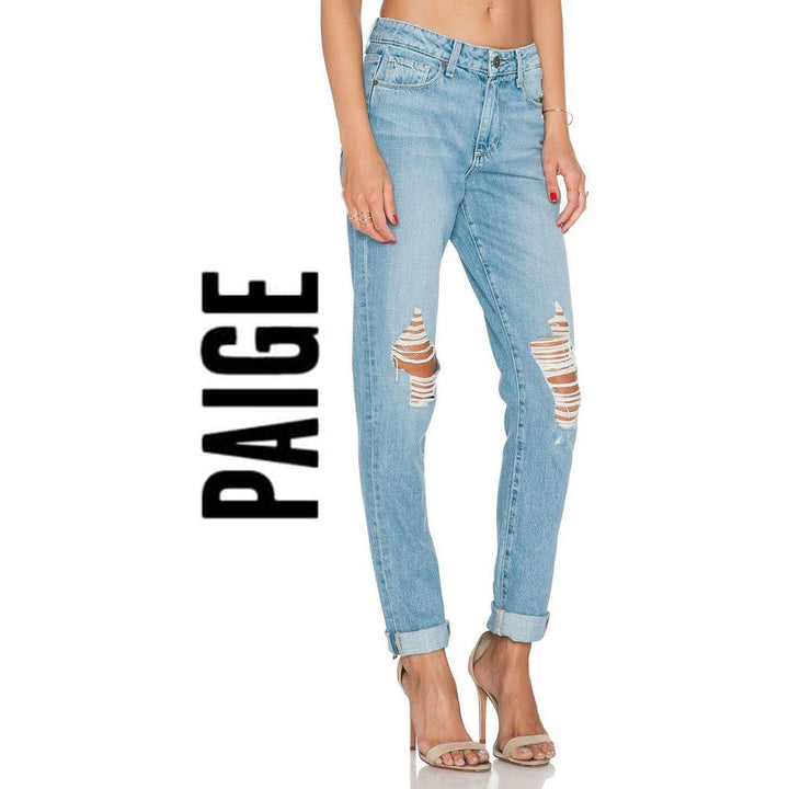 NWT - Paige 'Callie' High Rise Boyfriend in Serena Destructed Wash - Size 28 - Jean Pool