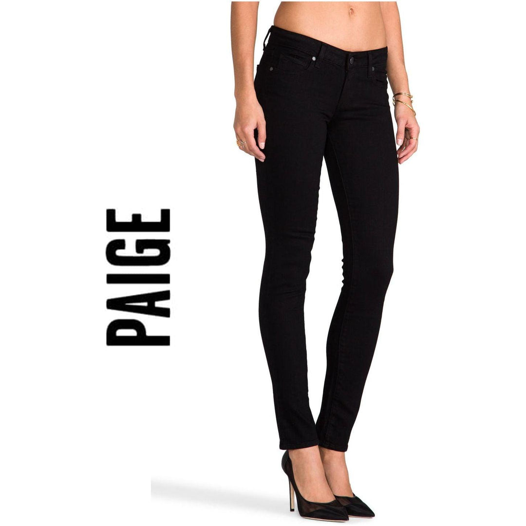 NWT- Paige Denim 'Skyline Skinny' in Black Shadow Jeans- Size 32 - Jean Pool