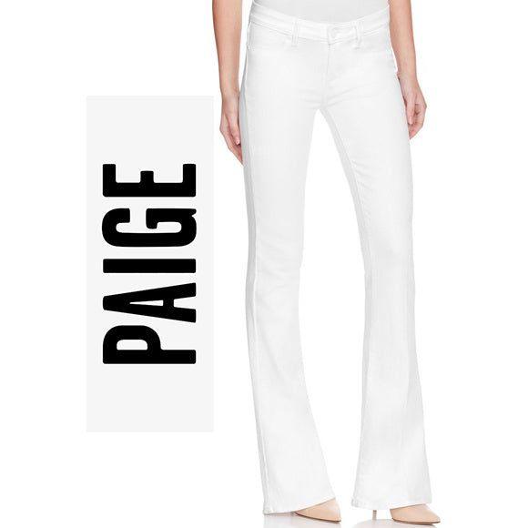 NWT - Paige Denim White 'Lou Lou' Flared Jeans - Size 28 - Jean Pool