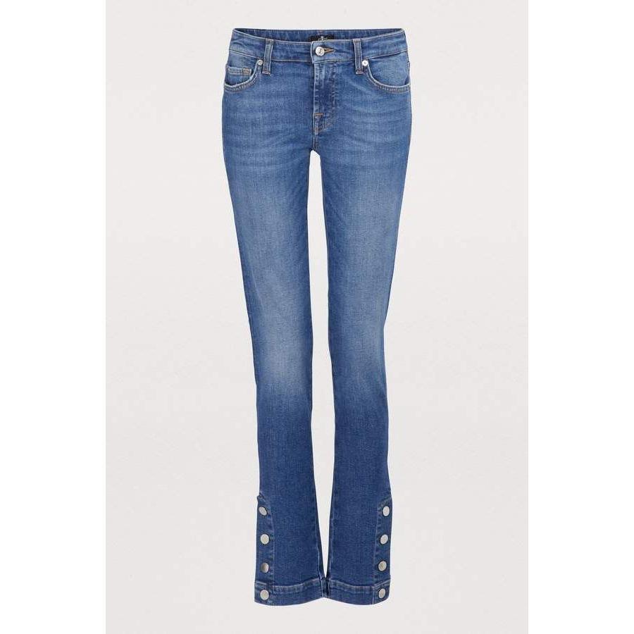 7 for all Mankind 'Pyper' Jeans in Vintage Robertson Wash with Leg Snaps Size- 27 - Jean Pool