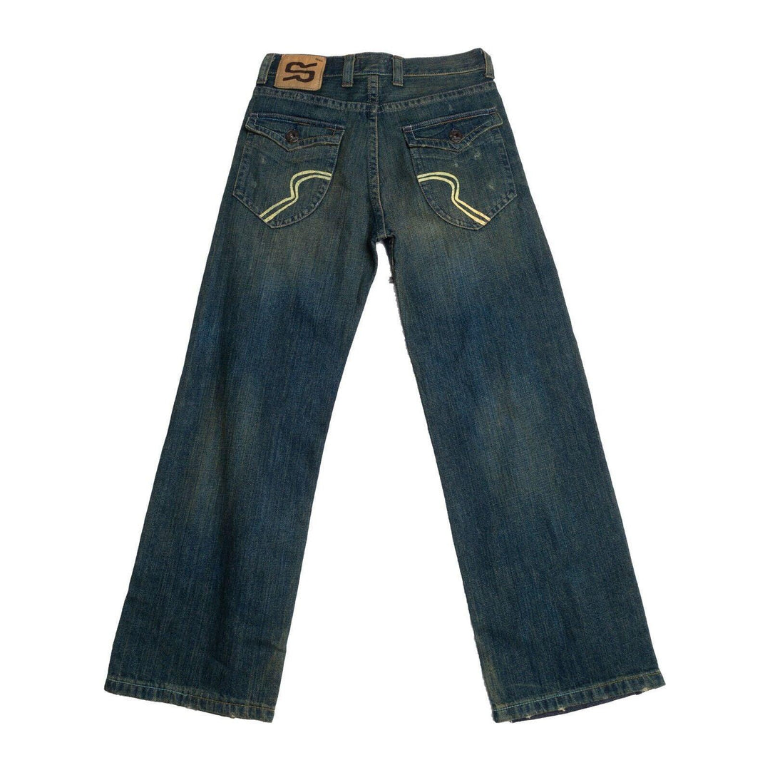 NWT - RA-RE Italian Boys 'Grotalo' Distressed Logo Pocket Jeans - Size 10Y - Jean Pool