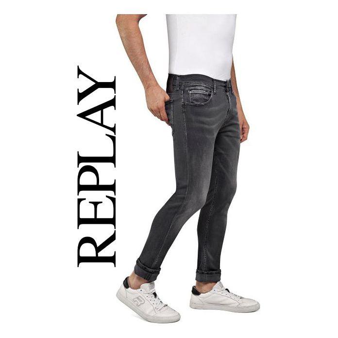 NEW- Replay Italy Mens 'Anbass' Hyperflex Grey Jeans- Size 31 - Jean Pool