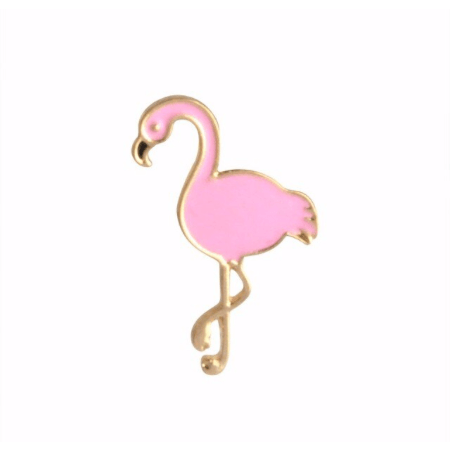 'Flamingo' Pink & Gold - Enamel Pin - Jean Pool