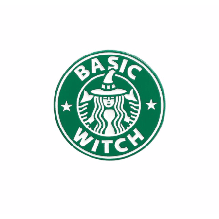 'Basic Witch' Starbucks Logo -Enamel Pin - Jean Pool