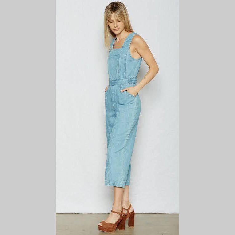 NWT- Current/Elliot 'The Dweller Overall' 70's Inspired Wide leg Jumpsuit- Size M - Jean Pool