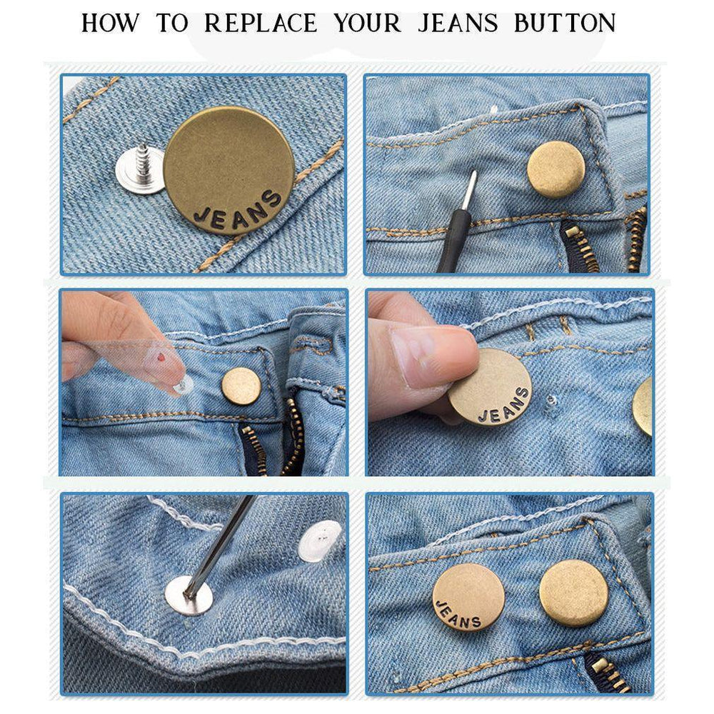 Jean Button Silver Repair Kit - Mending is better than ending! - Jean Pool