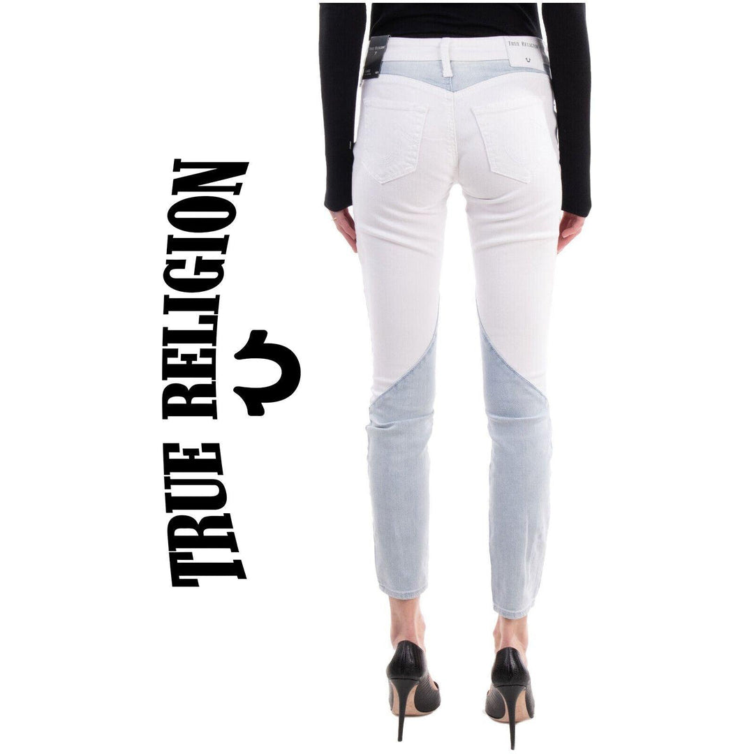 NWT - True Religion 'Jennie' Curvy Skinny White Panelled Jeans- Size 28 - Jean Pool