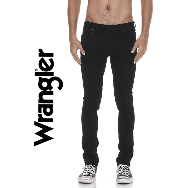 NWT Wrangler 'Stranglers' Mens Skinny Fit Jeans in Super Sonic Black- Size 32R - Jean Pool