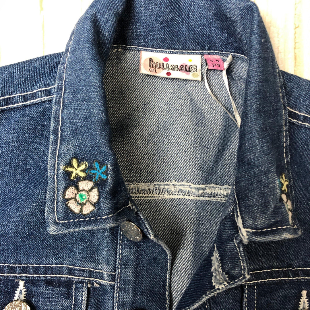 Hullabaloo Embroidered Girls Denim Jacket - Size 4/5-Jean Pool