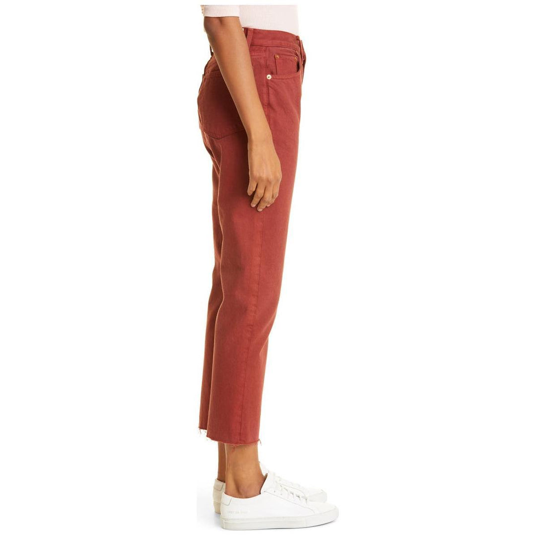 NWT- Re/Done 'High Rise Stovepipe' Washed Brick Jeans RRP $465 -Size 28 - Jean Pool
