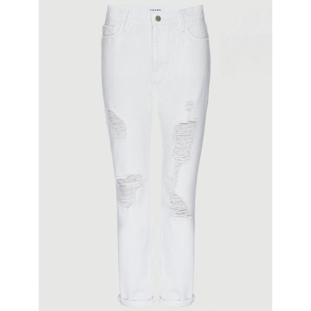 NWT- Frame Denim 'Le Garcon' White Boyfriend Jeans RRP $365 -Size 27 - Jean Pool