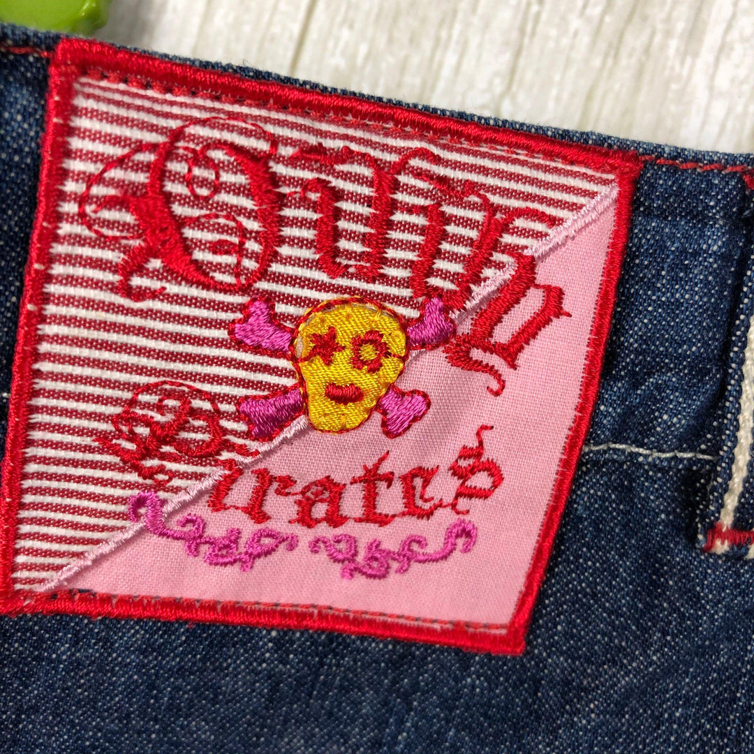 NWT - Oiliy Girls Denim A line 'Pirates' Skirt - Size 6-Jean Pool