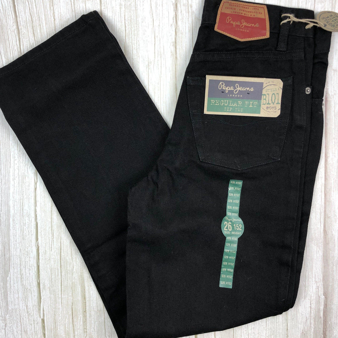 NWT - Vintage Deadstock Pepe Jeans Original B101 Boys Black Denim Jeans - Size 12-Jean Pool
