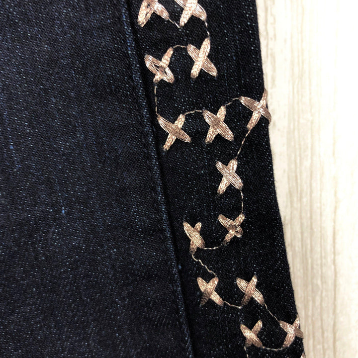 NWT- Earnest Sewn Rose Gold Cross Stitch "ESRA" Skinny Jeans - Size 26-Jean Pool