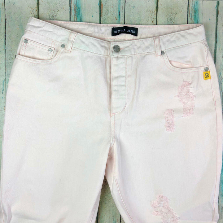 Bettina Liano Blush Pink Ripped Jeans- Size 12-Jean Pool