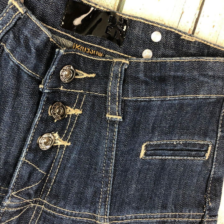USED Super High Waist Exposed Button Jeans Size- 8-Jean Pool