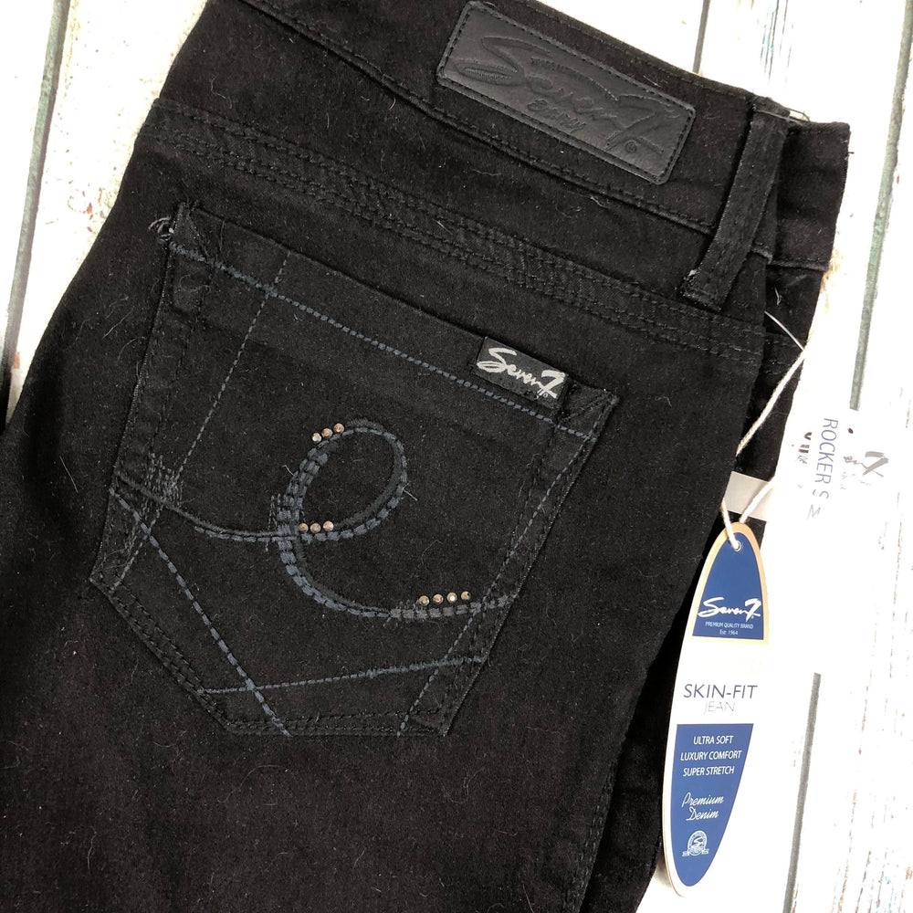 NWT - Seven7 Skin Fit Rocker Slim Black Jeans Size - 28-Jean Pool
