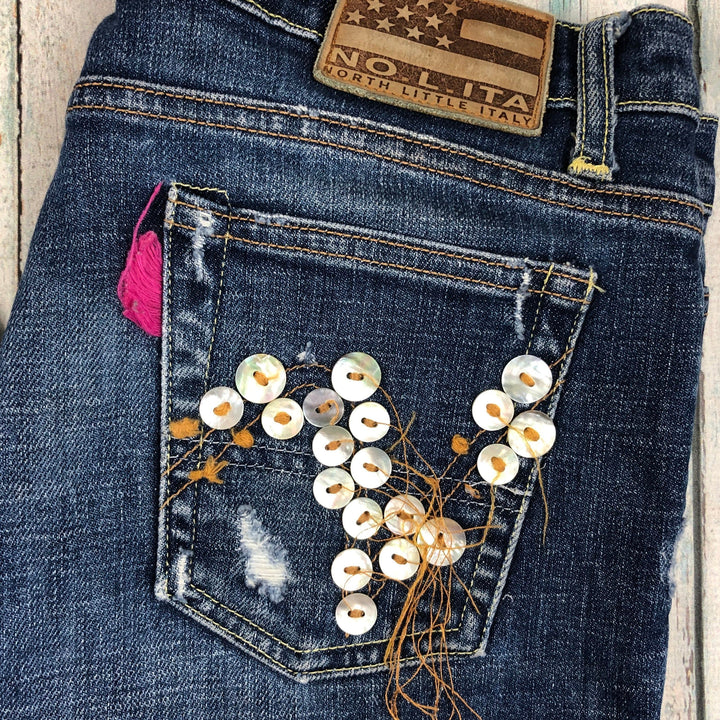 Nolita - Stunning Embellished Button Pocket Jeans -Size 26-Jean Pool