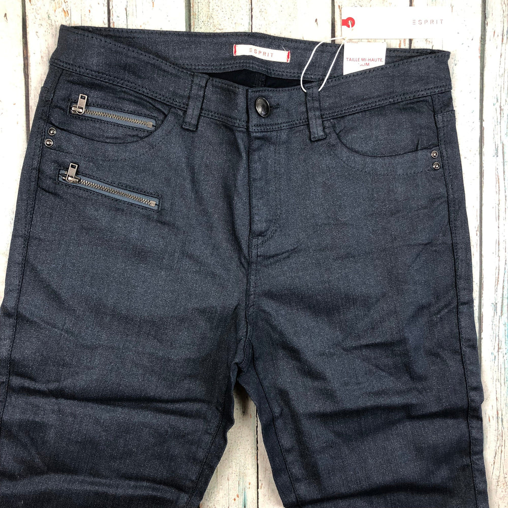 NWT- Esprit 'Slim Leg Jambes Etroites' Coated Denim Jeans - Size 8-Jean Pool