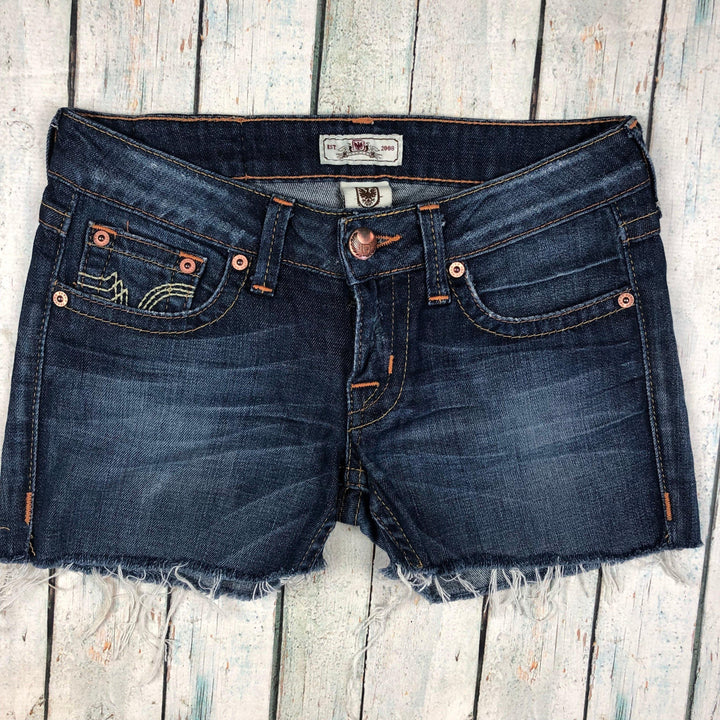 Ladies Cut off Denim Shorts by Prvcy - Size 26-Jean Pool