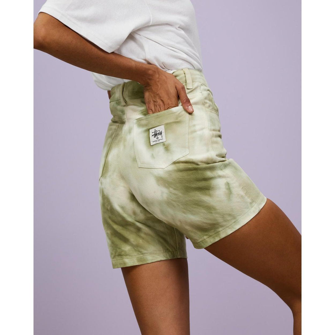 NWT -Stussy Malibu Green Tie Dye Denim Shorts - Size 10 - Jean Pool