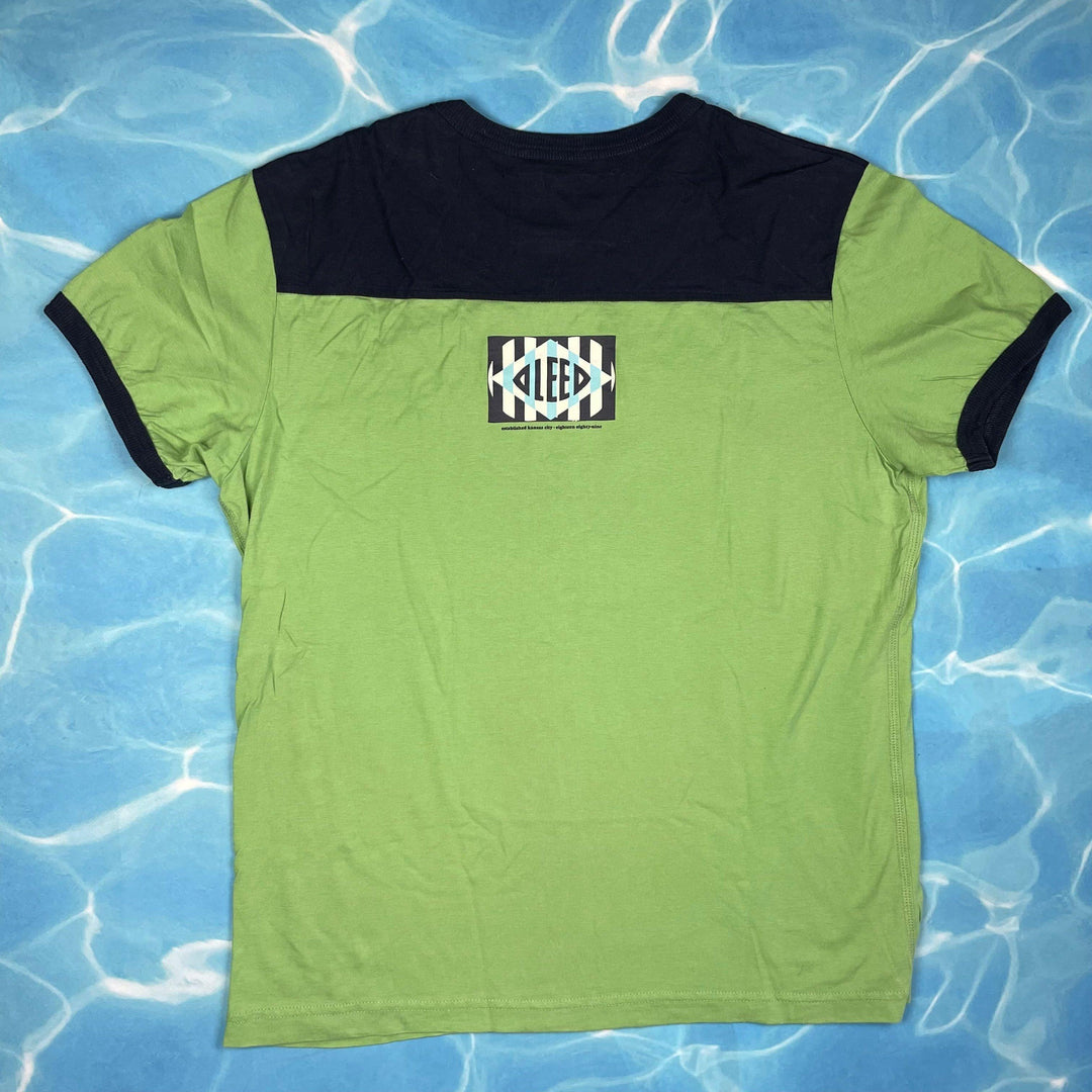 Lee Jeans Green Crew Neck Logo T Shirt - Size M - Jean Pool