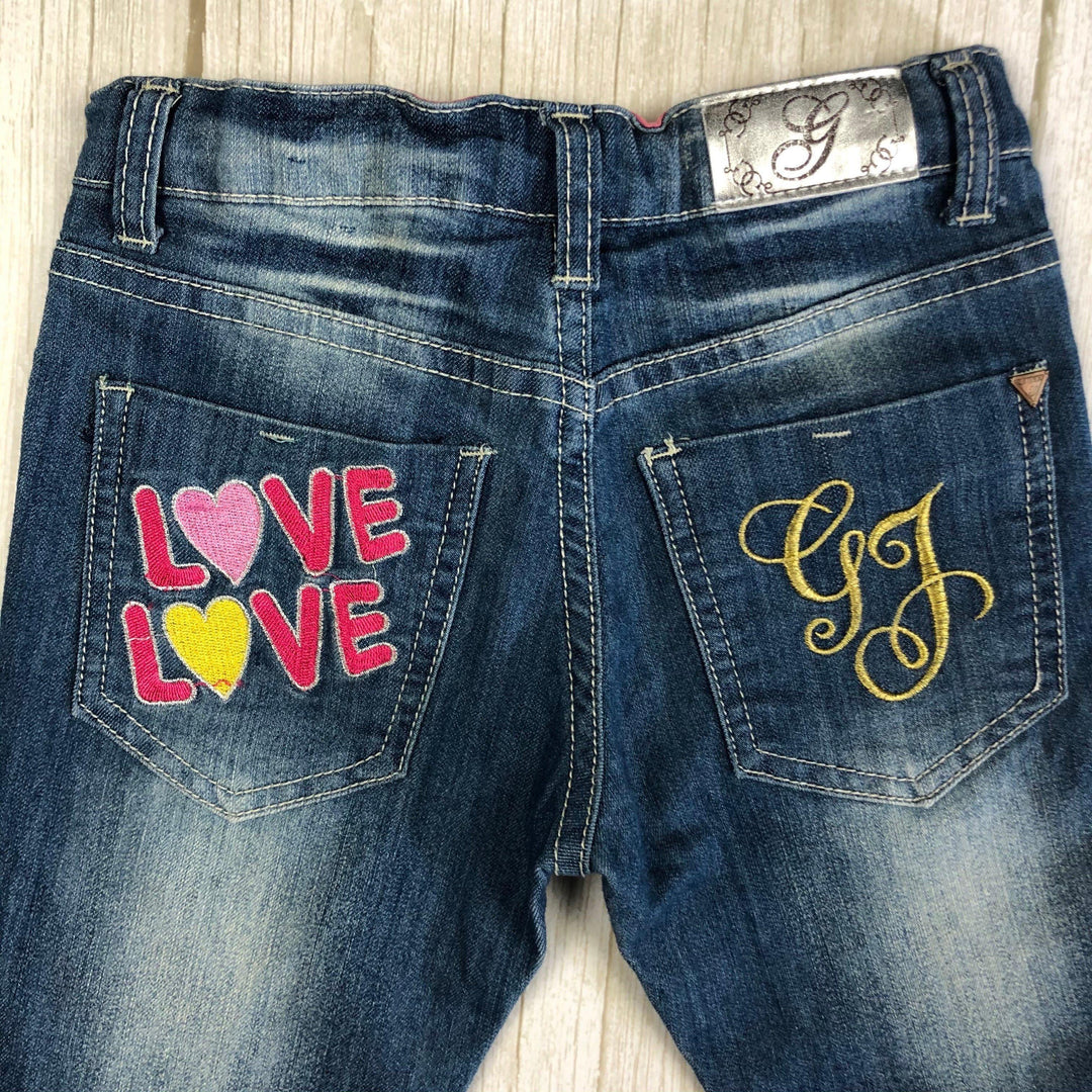 Guess Starlet Skinny Leg Girls Embroidered Jeans - Size 8-Jean Pool